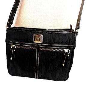 Victor Hugo Monogram Material & Leather Designer Crossbody Bag